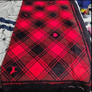 Victoria's Secret PINK Cozy Blanket 50x60 HOLIDAY PLAID MINI DOG THROW BLANKET
